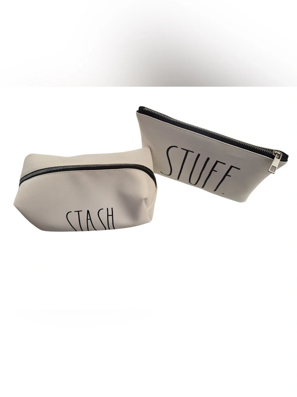 Rae Dunn White Cosmetic Bags Set of Two- 